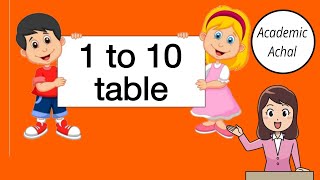 1 to 10 Table learn with Academic Achal in easy language [upl. by Pyle]