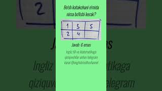 Mantiqiy savol matematika matematik boshqotirma testlar shorts [upl. by Lleraj]