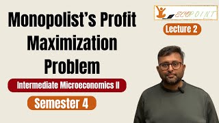 2 Monopoly Profit Maximization Problem  Intermediate Microeconomics II  Semester 4  Lecture 2 [upl. by Ailimat]