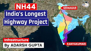 Longest Highway of India NH44  From JampK to Kanyakumari  UPSC Mains GS3  NH 44 Highway [upl. by Roarke]