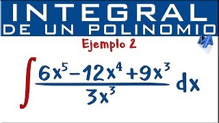 Integral de un polinomio  Ejemplo 2  polinomio entre monomio [upl. by Anairda]