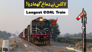 Longest Coal Train Passing Kutab Pur  GEU40 Locomotive 9025 with Headlight Twist [upl. by Aerdnas]