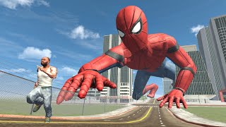 Franklin Fight Giant SpiderMan in Indian Bike Driving 3D [upl. by Collete]