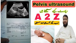 ultrasound pelvis report Hindi Urdu how to read ultrasound report at home ultrasound [upl. by Onurb942]