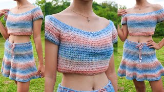 EASY CROCHET TOP TUTORIAL  for all sizes [upl. by Dominica]