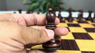 FischerSpassky  1972 World Championship 375quot Distressed BoxwoodMahogany Stained Chessmen [upl. by Einaj110]