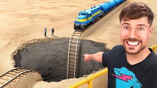 Train Vs Giant Pit In Hindi  mrbeast hindi new video  Mr beast in Hindi  MrBeast [upl. by Euphemie336]