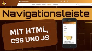 Erstelle eine Responsive Navigationsleiste mit HTML CSS und JavaScript Tutorial  Deutsch [upl. by Relyt944]