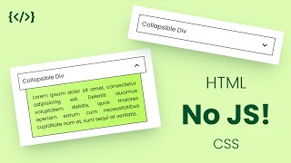 Create an Accordion  Collapsible Div using HTML CSS only [upl. by Saffren]