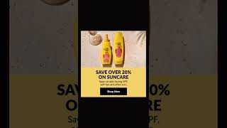 SAVE OVER 20 on SUNCARE SPF SelfTan and AfterTan shorts makeup beauty fyp [upl. by Yreved783]