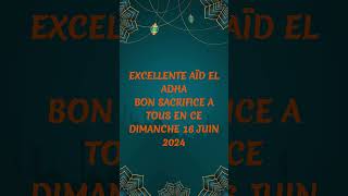 SAHA AIDKOUM AÏD ADHA DIMACHE 16 JUIN 2024 aid mouton mouslim islam sacrifice islam [upl. by Egoreg350]