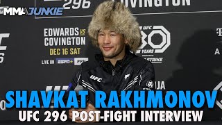 Shavkat Rakhmonov Willing to Wait For Title Shot After Submission of Wonderboy  UFC 296 [upl. by Yedoc606]