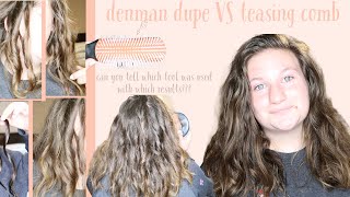 Denman Brush dupe VS Teasing comb Which will win Testing a denman dupe on 2a 2b 2c wavy hair [upl. by Mehitable]