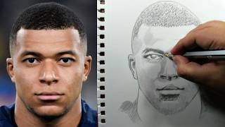 Cómo Dibujar a Kylian Mbappe a Lápiz Paso a Paso [upl. by Carline]