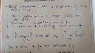 Ethyl acetoacetate [upl. by Atiekram]