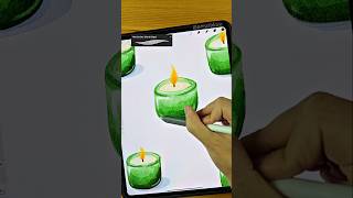 Watercolor Candle in Procreate🕯️procreate art shorts ipad [upl. by Aihsema166]