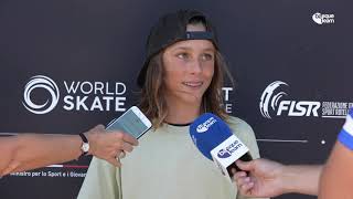 Entrevista a Egoitz Bijueska tras disputar los cuartos de final del Mundial de Skate Park [upl. by Atsyrt851]