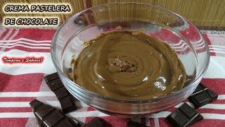 CREMA PASTELERA DE CHOCOLATE con solo 5 ingredientes fácil y muy deliciosa [upl. by Spearing938]