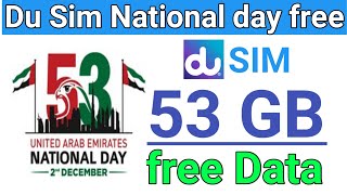 How do I Get du Sim Card free 53 GB internet offer 2024  du Sim free 53 GB National day offer [upl. by Eppes]