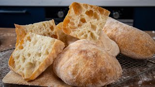 A Great Homemade Open Textured Ciabatta Bread Made by Hand Without Fancy Equipment [upl. by Nerin]