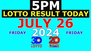 Lotto Result Today 5pm July 26 2024 PCSO [upl. by Harilda889]