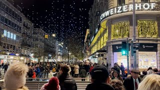 Zurich Christmas lights Bahnhofstrasse walk 4K HDR 60 fps November 2022 [upl. by Lehcyar]