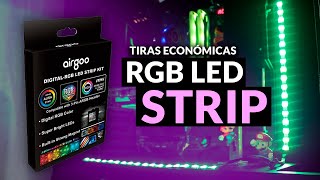 AIRGOO RGB LED STRIP KIT  Unboxing y revisión ¡Tiras económicas y multicolor para tu PC [upl. by Shrier495]