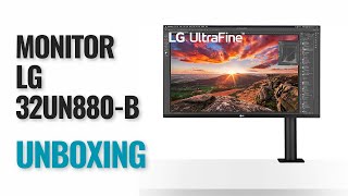 Unboxing Monitor LG UltraFine Ergo 32UN880B [upl. by Yelrah]