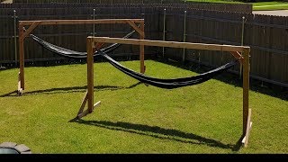 35 Homemade Hammock Stand easy and CHEAP [upl. by Ymarej471]