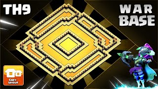 NEW STRONGEST TH9 ANTI 3 STAR WARdefense Base with link Town Hall 9 Base Design 0702 [upl. by Ivets]