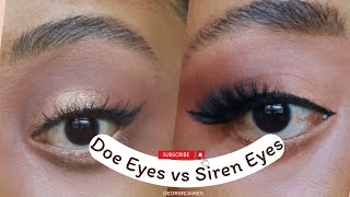 How To SIREN Eyes Vs DOE Eyes Makeup Tutorial For Beginners [upl. by Arraeit636]