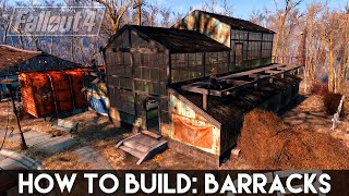 HOW TO BUILD BARRACKS Fallout 4 Settlement Building Tips [upl. by Nnailuj]