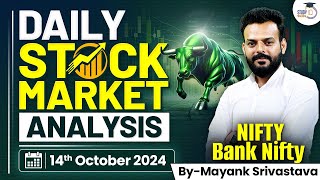 Daily Stock Market Analysis  14th Oct Stock Market Prediction  Nifty amp Bank Nifty  StudyIQ [upl. by Sundstrom378]