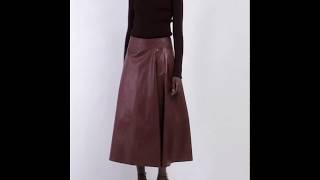 Panelled leather long skirt [upl. by Ainahtan]