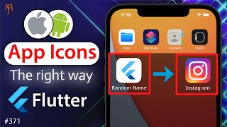 Flutter Tutorial  How to Change App Icon and App Name  The Right Way  Android amp iOS [upl. by Alaehs]