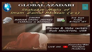 MAJLIS SHAHADAT IMAM SAJJAD AS  ZAKIRA MARIAM HASAN JAFFERY  BIIB KHADIJAH ACADEMY [upl. by Schear]