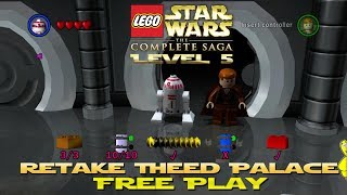 Lego Star Wars TCS Ep 1 Chap 5  Retake Theed Palace FREE PLAY All Collectibles  HTG [upl. by Kistner]