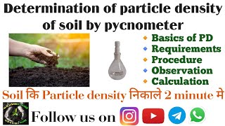 Determination of particle density of soil by pycnometer  Particle density analysis by RD bottle [upl. by Arabrab764]