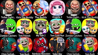 My Talking Tom 2Kick The BuddyTom FriendsToilet WarTalking Tom Gold RunRainbow Garten Survivor [upl. by Osicran]