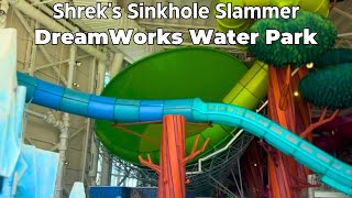 Shreks Sinkhole Slammer at DreamWorks Water Park 4K POV [upl. by Netsruk]