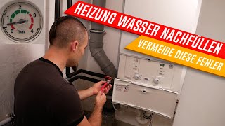 Heizungswasser nachfüllen Heizung befüllen Gastherme Druck zu niedrig Heizkosten einsparen [upl. by Jessalyn437]