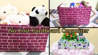 How To Make Organiser With Cardboard Box [upl. by Dewar]