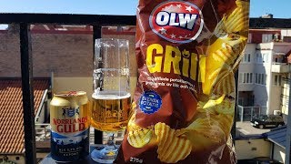 Olw Grill Chips amp Spendrups Norrlands Guld Export Lager Review [upl. by Aimehs964]