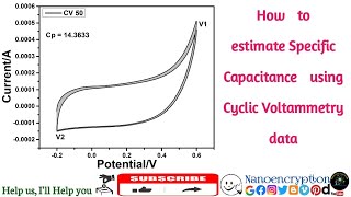 How to determine the specific capacitance from cyclic voltammetry data [upl. by Zigmund]