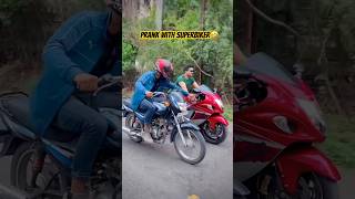 Prank with SUPERBIKER🤣😂 farazstuntrider bikers hayabusa bike [upl. by Jahdol922]