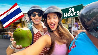 Eating Only Thailand Food For 24 Hours 🇹🇭  Gone Wrong 😂  Yash and Hass  සිංහල vlog [upl. by Wernda]