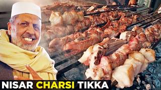 Nisar Charsi Tikka  Namak Mandi Peshawar  Best Mutton Karhai Namkeen Gosht Pakistani Street Food [upl. by Downe]