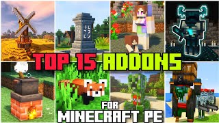 🎖️TOP 15 ADDONS for BEDROCK  MINECRAFT PE 120 addons [upl. by Buchalter42]