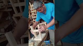 Assembly process of wood stool legs [upl. by Eve]