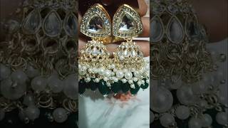 Green Stones Cluster Beads Drop Jhumka Earring jewellery review shorts Amazon latest Best Deals [upl. by Bremen84]